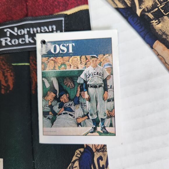 Norman Rockwell Vintage 1995 Necktie Chicago Baseball Saturday Evening P… - Picture 7 of 12